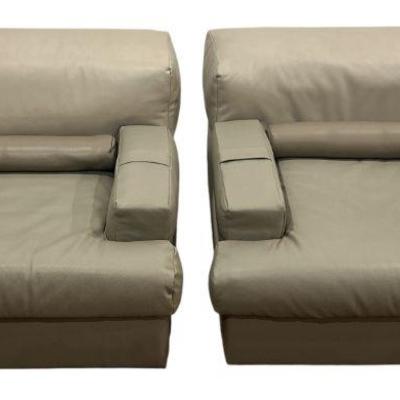 PERCIVAL LAFER Brazil Leather Armchairs, Pair