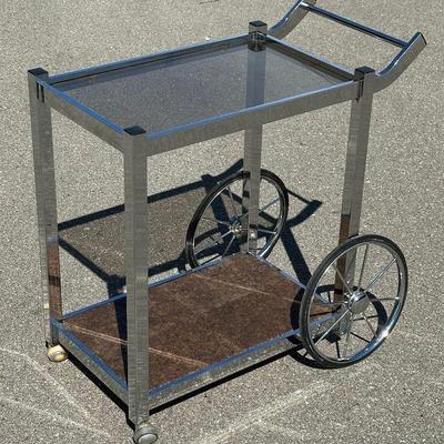 Chrome Mid Century Bar Cart