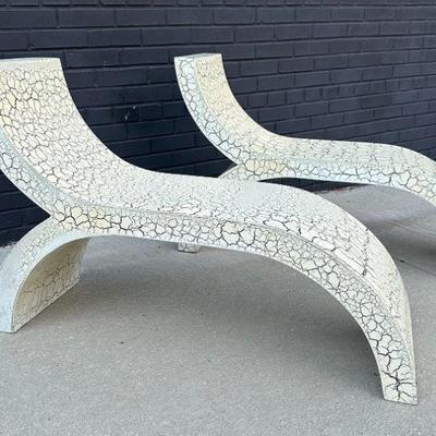 Modernist Sculptural Lounge Chairs, Pair
