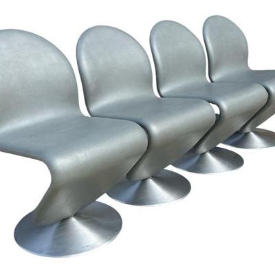 VERNER PANTON 1-2-3 System Dining Chairs, Set of 4