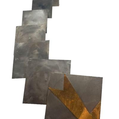 Brutalist Industrial Metal Wall Sculpture, RAB