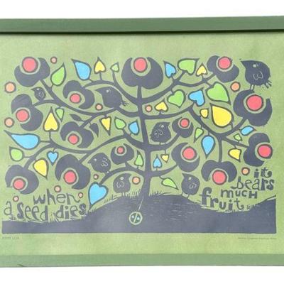 MEINRAD CRAIGHEAD Mid Century Woodcut in Frame