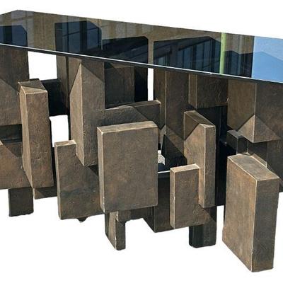 Brutalist Console Table by DAN SCHNEIGER