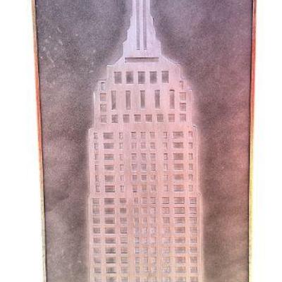 Brutalist NYC Empire State Building Wall Hanging