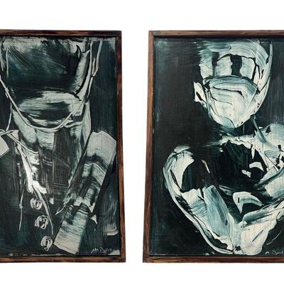 MICHAEL J. DOWLING Abstract Oil on Board, Two