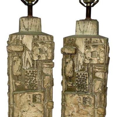 Vintage Mid Century Brutalist C.N. BURMAN Lamps