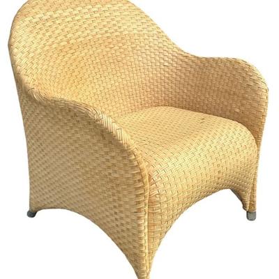 Mid Century Modern Italian Wicker Armchair Circa 1950's