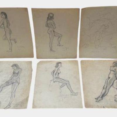 Collection of WW2 Era Pin Up Girl Sketches