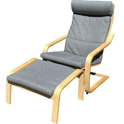 Mid Century Style IKEA "Poang" Chair and Ottoman