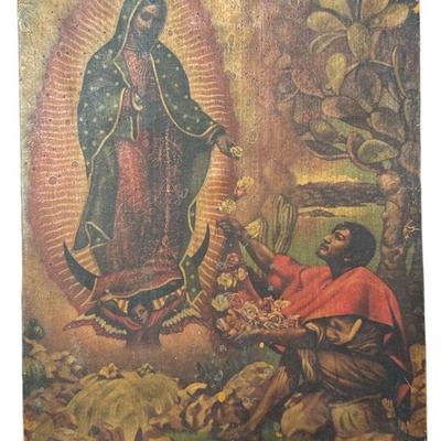 Vintage "Our Lady of Guadalupe" Print on Canvas