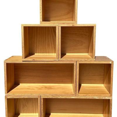Modernist Folk Art Dovetail Joint Modular Storage Cubes