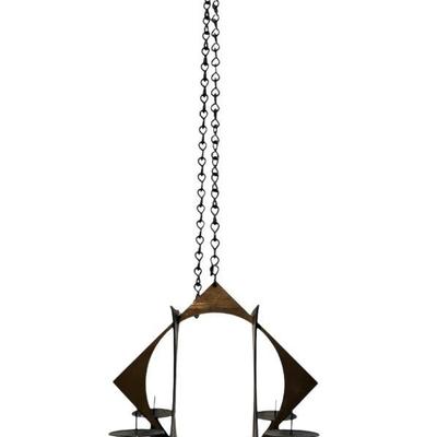 MARC WEINSTEIN Style Brutalist Hanging Candleholder