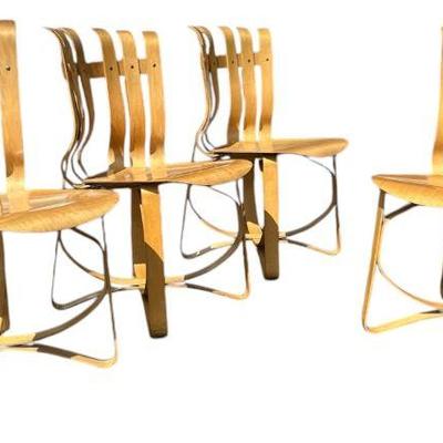 FRANK GEHRY for KNOLL Hat Trick Chairs, Set of 4