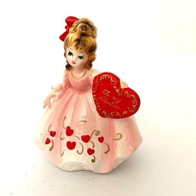 Vtg. Relpo valentine girl planter