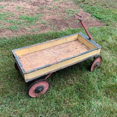 Antique wagon in old paint