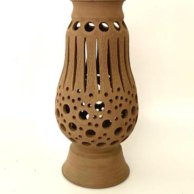 Rare 12” mid-century pottery lantern by Verdelle Gray
