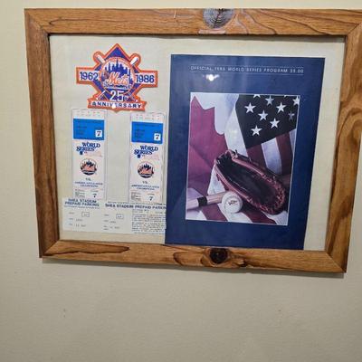 World Series 1986 Tickets tubs, parking pass, Game book