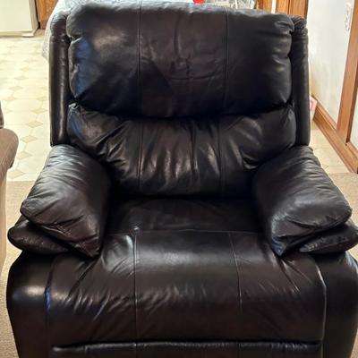 Comfy leather recliner. 