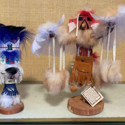 2 Kachina Native American Handmade Dolls * Butterfly Doll (healing) * Red Tail Hawk (guidance)
