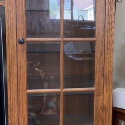 2 Matching Glass Front Bookcase/Cabinet with Door and 2 Drawers
