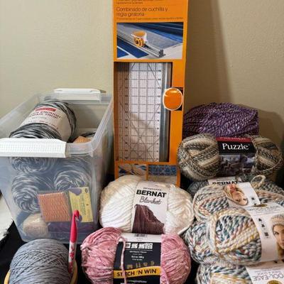 Fiskars Rotary Cutter & Ruler 6x24 * Wooden Yarn Feed * Yarn Galore
