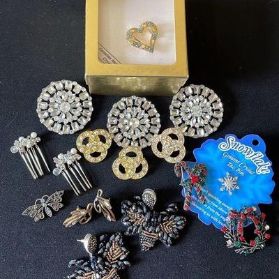Sparkly Pins * Pierced Earrings * Tiny Hair Combs
