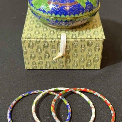 Cloisonné Ware Bracelets * Matching Trinket Box
