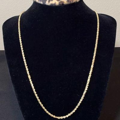 14K Yellow Gold Twist Chain * 20” Long
