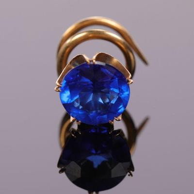 10 kt gold & Sapphire Ascot pin