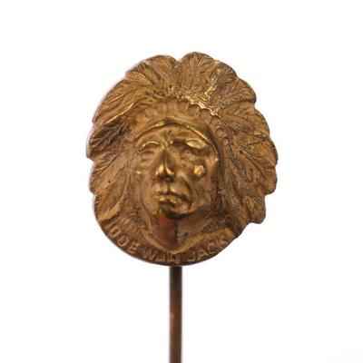 Round Oak Stoves advertising pin Doe-Wah-Jack Indian