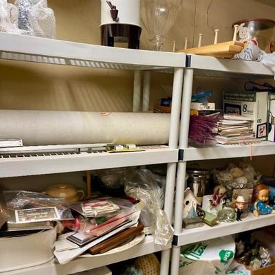 Shelves of stored household items