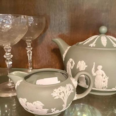 Olive Green Wedgewood tea set