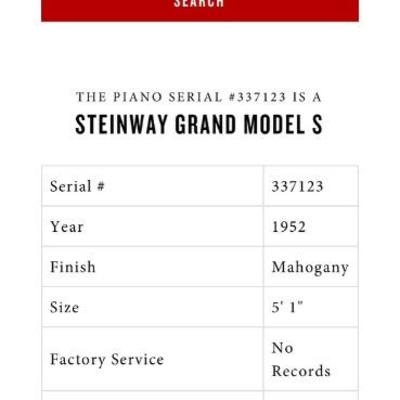 Mid Century Steinway & Sons Grand  Piano--Model S Grand Piano that has just been serviced last month by Cooper Music and has had a new...