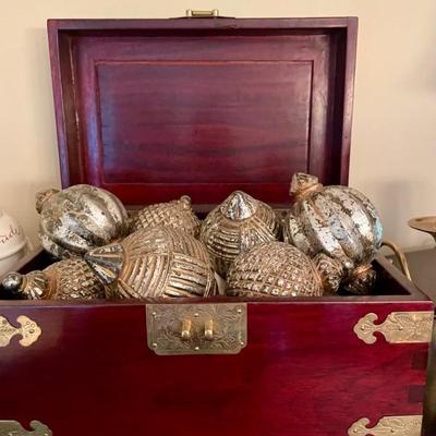 Mahogany box with brass