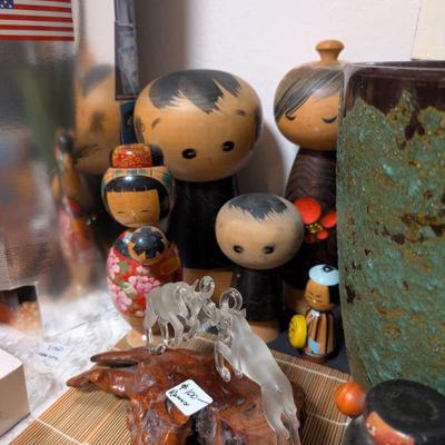 Vintage Wooden Japanese Dolls most of them signed