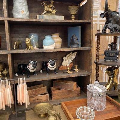 vintage home decor, cast iron, crystal