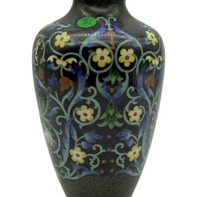 JINGFA CLOISONNE ENAMELED GILT BRASS VASE