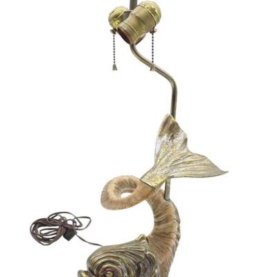 VINTAGE CHAPMAN BRASS DOLPHIN TABLE LAMP