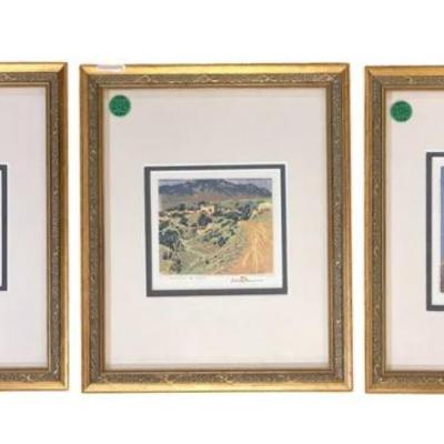 3 CUSTOM FRAMED GUSTAVE BAUMANN PRINTS