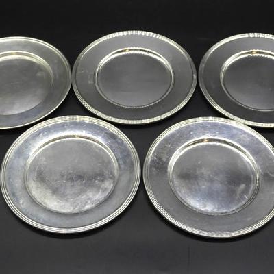 5 VINTAGE STERLING SILVER BREAD PLATES