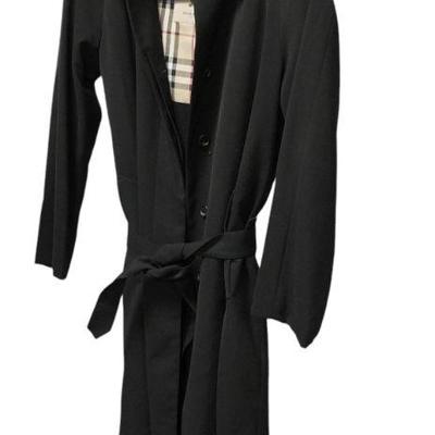 WOMENS BLACK BURBERRY TRENCH COAT