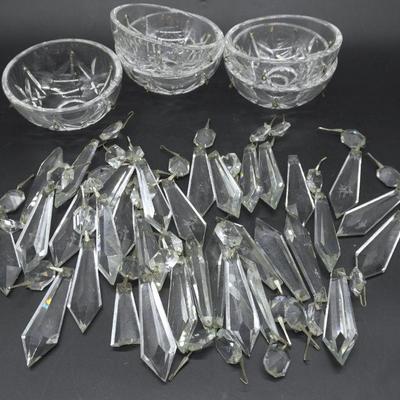 WATERFORD CRYSTAL CHANDELIER PRISMS & BOBECHES