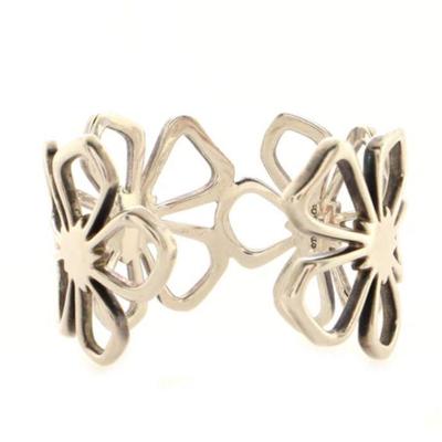 TIFFANY & CO. ELSA PERETTI STERLING FLOWER CUFF BRACELET
