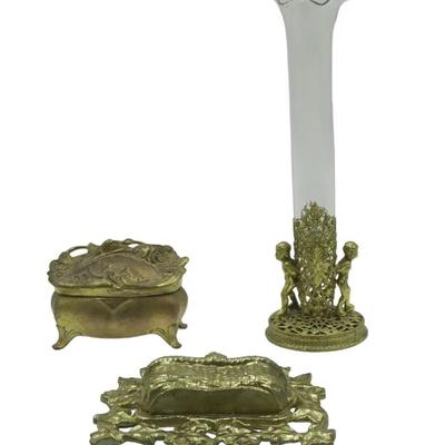 LOT VINTAGE AND ANTIQUE BRASS - 3 PIECES