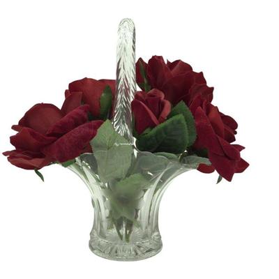 VINTAGE ETCHED GLASS BRIDES BASKET