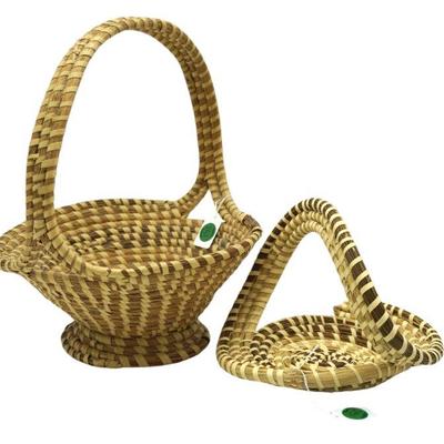 PAIR CHARLESTON GULLAH SWEETGRASS BASKETS