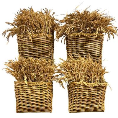 PAIR WICKER DOUBLE WALL POCKETS