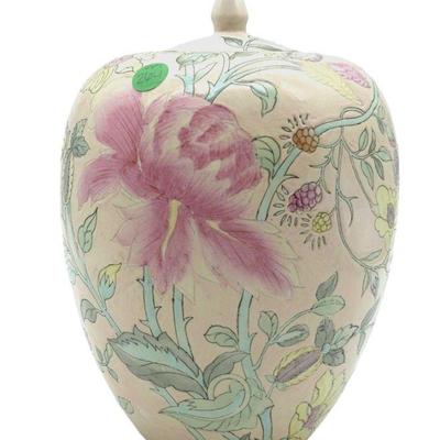 HAND PAINTED MACAU PORCELAIN LARGE GINGER JAR