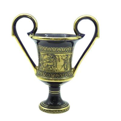 MCM SPYROPOULOS COBALT BLUE VASE WITH 24K ACCENTS