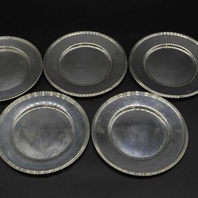 5 VINTAGE STERLING SILVER BREAD PLATES